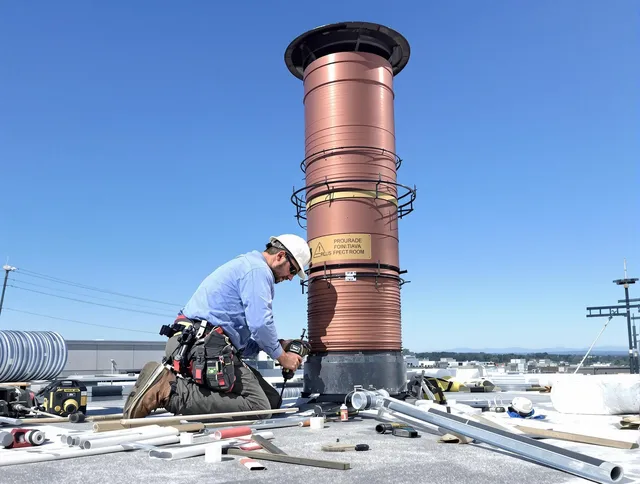 Installed chimney liner by East Haven Chimney Sweep in East Haven, CT
