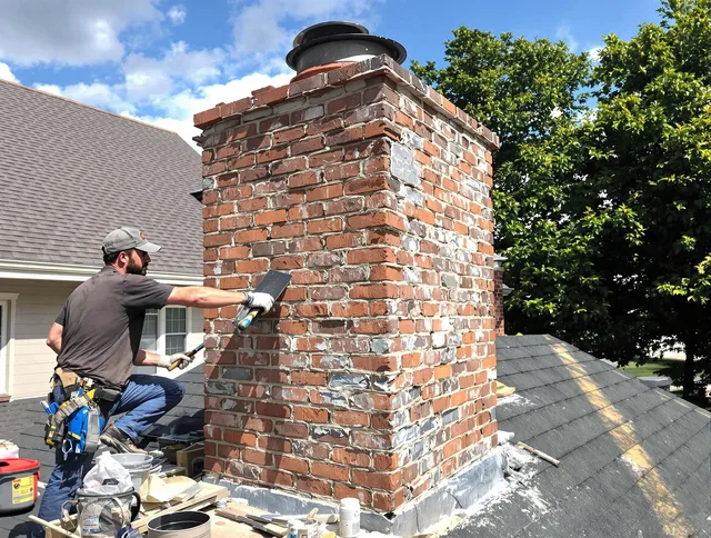 Completed chimney rebuild by East Haven Chimney Sweep in East Haven, CT