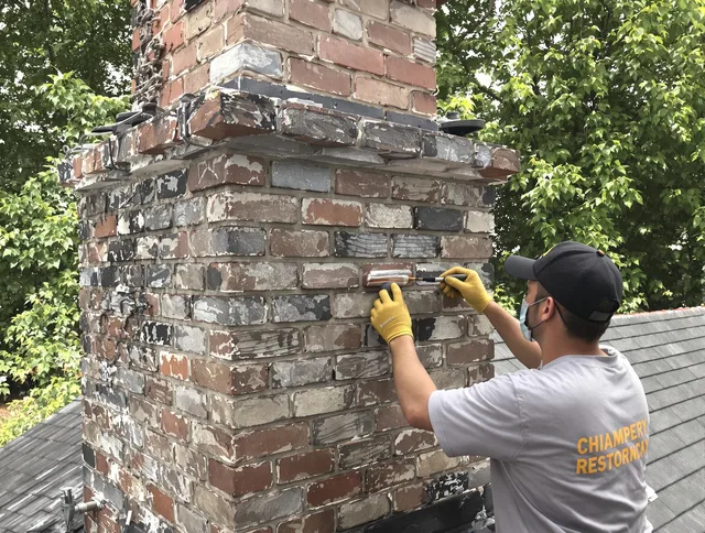 In-progress chimney restoration by East Haven Chimney Sweep in East Haven, CT