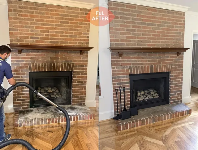 East Haven Chimney Sweep carefully sanitizing a fireplace in East Haven, CT