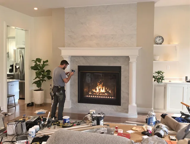 Newly installed fireplace by East Haven Chimney Sweep in East Haven, CT