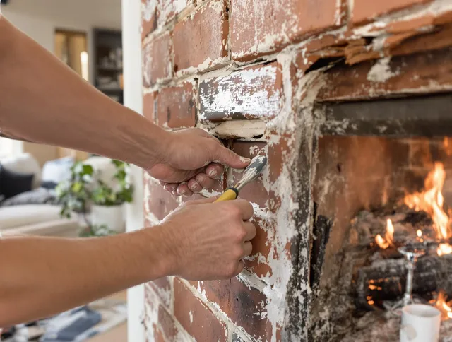 Routine fireplace repair by East Haven Chimney Sweep in East Haven, CT